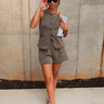Demi Olive Shorts- full body view