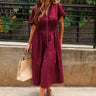 Jamie Plum Slit Zip-Up Midi Dress- full body front view