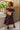 Leilani Navy Multi Palm Print Midi Dress - full body front view