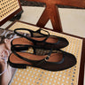 Chinese Laundry Vila Black Slingback Flat- full side frontal view