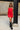 Samara Red Denim Frayed Mini Skirt - full front view
