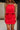 Samara Red Denim Frayed Mini Skirt - close front view