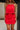 Samara Red Denim Frayed Mini Skirt - close front view