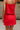 Samara Red Denim Frayed Mini Skirt - back view