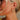 Cora Gold Dimensional Shape Open Hoop Earrings - frontal side view on model
