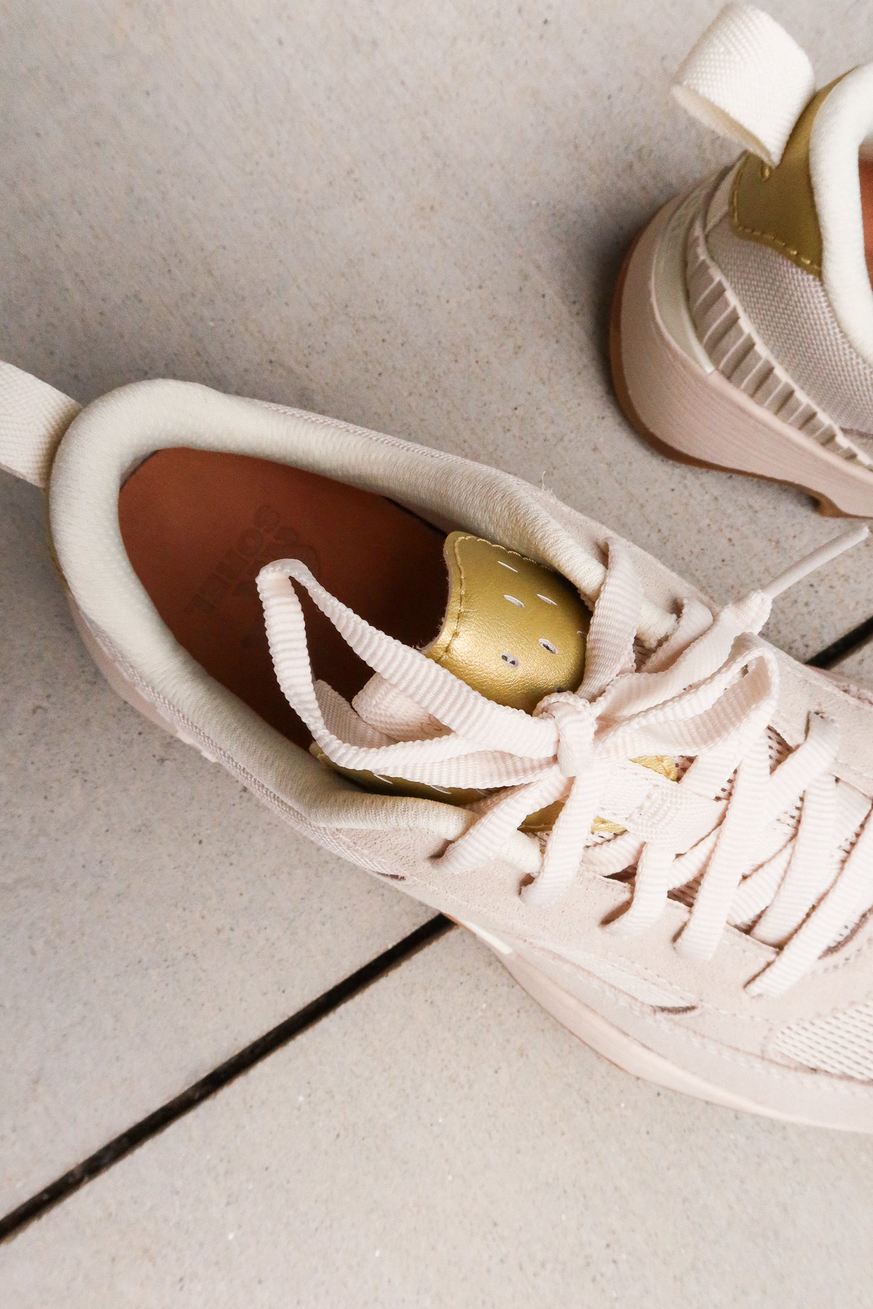 Sorel Kinetic Impact II Wonder Lace True Gold & Chalk Sneaker- top view