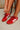 Shu Shop Sasha Red Suede Sneaker- frontal right side view