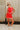 Naomi Red & White Trim Mini Skirt - full body front view
