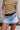 Kylie Black Suede Scalloped Medallion Belt - front view on model