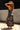 Everly Black Floral Satin Midi Dress- full back side view