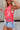 Margot Red Knit Floral Tank- close up side view
