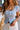 Libby Dusty Blue Button-Up Short Sleeve Top - close up front view