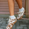 Dolce Vita Notice Stitch Cocoa Taurus Calf Hair Sneaker- frontal right side full view