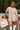 Sloane Taupe & White Stripe Short Sleeve Romper- full body side view