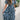 Abigail Blue Floral Short Sleeve Midi Dress - front view