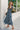 Abigail Blue Floral Short Sleeve Midi Dress - full body frontal/side view