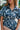 Abigail Blue Floral Short Sleeve Midi Dress - upper front view