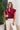 Victoria Burgundy Ruffle Button-Up Top - front (tucked)