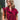 Victoria Burgundy Ruffle Button-Up Top - front view (tucked in)