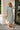 Mallory Green & Cream Striped Midi Dress - full front view