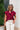 Victoria Burgundy Ruffle Button-Up Top - front tucked