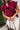 Victoria Burgundy Ruffle Button-Up Top - angled view of front