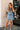 Erica Dusty Blue Zipper Short Sleeve Top - full body front view