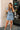 Erica Dusty Blue Zipper Short Sleeve Top - full body front view