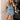 Erica Dusty Blue Drawstring Shorts - full body front view