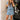 Erica Dusty Blue Drawstring Shorts - full body front view
