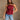 Brea Burgundy Pleated Tank Top - front view
