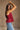 Brea Burgundy Pleated Tank Top - side view