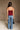 Brea Burgundy Pleated Tank Top - full body back view