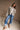 Pennie Blue & Yellow Striped Cardigan - full front view