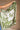 Botanical Green & White Printed Satin Scarf - close up