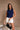 Celia Navy & White Scalloped Tank - front
