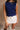 Celia Navy & White Scalloped Tank - close up front view