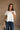 Carmen White Pleated Short Sleeve Top - upper body front view