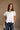 Carmen White Pleated Short Sleeve Top - front view