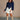 Mila Navy Eyelet Cropped Long Sleeve Top - full body front view
