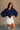 Mila Navy Eyelet Cropped Long Sleeve Top - front 