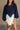 Mila Navy Eyelet Cropped Long Sleeve Top - close up front view