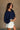 Mila Navy Eyelet Cropped Long Sleeve Top - frontal side view