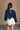 Mila Navy Eyelet Cropped Long Sleeve Top - back view