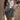 Brittany Washed Charcoal Grey Denim Skirt- front close up view