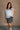 Logan White & Blue Striped Open Knit Top - frontal view