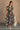 Stella Black Floral Zip-Up Midi Dress- full body view