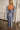 Brielle Blue Satin Scarf Midi Dress - full body back  view