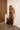 Claire Brown Polka Dot Satin Midi Dress - full body side view