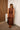 Claire Brown Polka Dot Satin Midi Dress - full body back view
